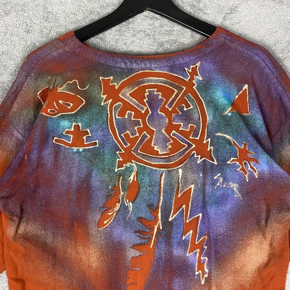 Vintage Eileen Fisher Sweater Womens Large Orange Dolman Sleeve Leaf Fall 90s - Picture 7 of 16